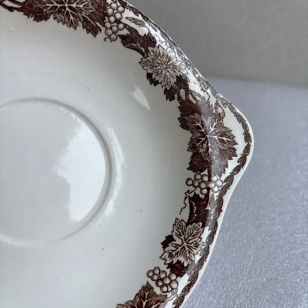 Vtg Miniature Staffordshire Style Bowl No Pitcher Brown Transferware Replacement